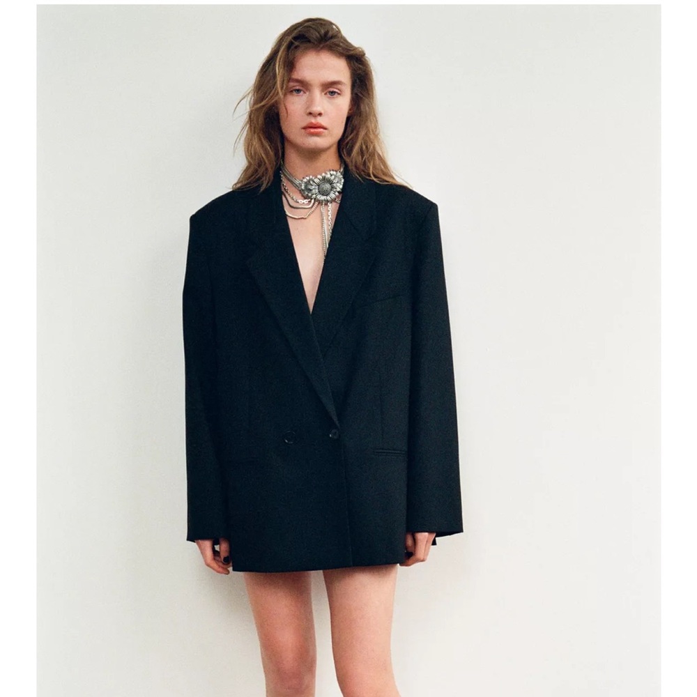 Zara NWT oversized double breasted blazer black 1255/729